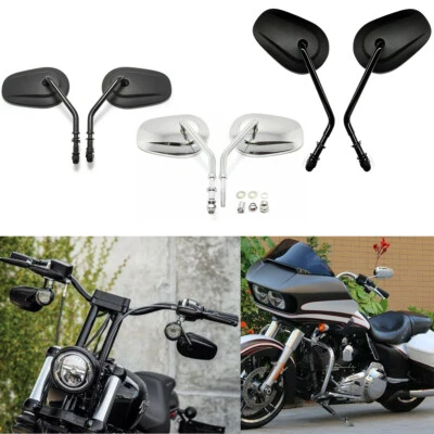 For Harley Davidson Electra Glide Iron 883 Dyna Metal Rearview Mirrors Custom AA - Image 1 of 4