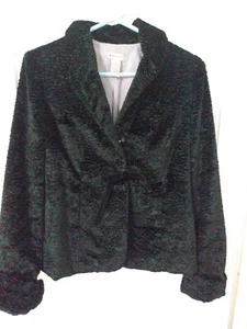 ELEVENSES Anthropologie Black Velvety Textured BLAZER Jacket Size 10 Medium - Picture 1 of 4