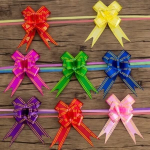 10 Pcs Solid Color Ribbon Pull Bow Gift Wrapping Ribbon Strings Pull Bow Knot - Picture 1 of 15