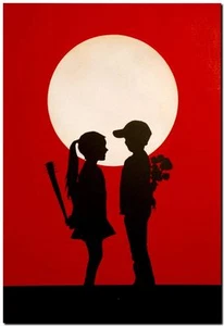 BANKSY STREET ART CANVAS PRINT love hurts 8"X 10" stencil poster red - Bild 1 von 1