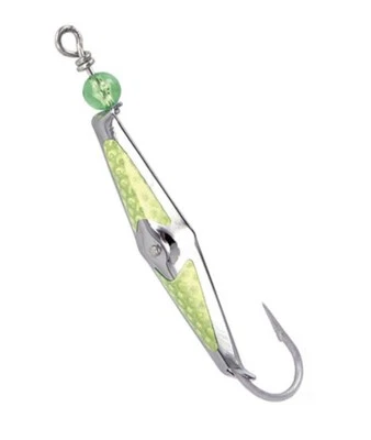 Рыболовная приманка Clarkspoon Flashspoon серебристая Chartreuse 2,5 дюйма/размер 1/крючок для морской воды - Изображение 1 из 4