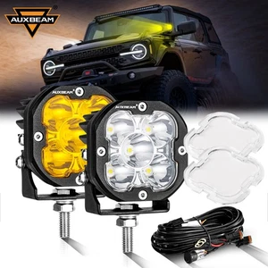 AUXBEAM 2pcs 3"inch LED Work Light Amber White Cubes Pods For Honda Accord 18-20 - Picture 1 of 12