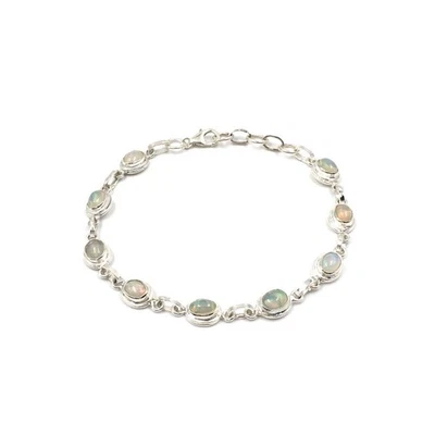 Bracciale 22 cm argento 925 opale 4,5 ct multicolore donna gioielli moderno... - Immagine 1 di 4