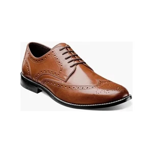 Nunn Bush Nelson Wingtip Oxford Dress Shoes Leather Cognac 84525-221 - Picture 1 of 21