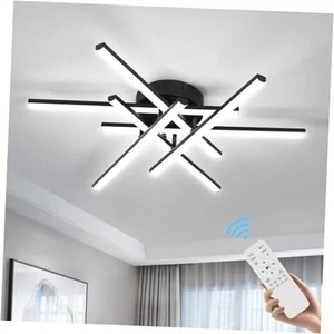 Sputnik Modern Led Ceiling Light,50W LED Dimmable with Remote Control Black - Bild 1 von 7