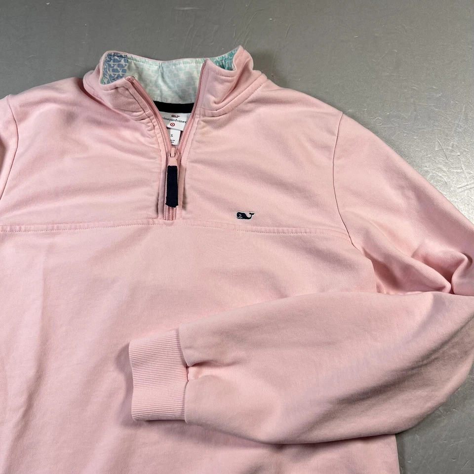Suéter Vineyard Vines 1/4 Cremallera Mujer Pequeño Rosa Cuarto Pullover Ballena Foto 1 de 4