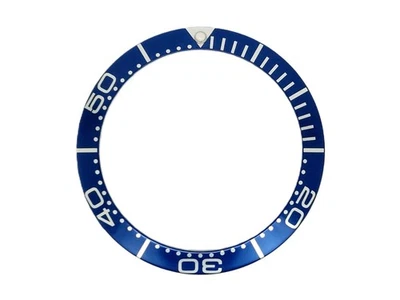 Inserto de bisel de reloj para OMEGA Seamaster 300 m aluminio azul con números plateados - Imagen 1 de 2