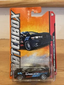 MATCHBOX MBX HIGHWAY MITSUBISHI LANCER EVOLUTION X POLICE BLACK - MB LANCER EVO - Picture 1 of 8