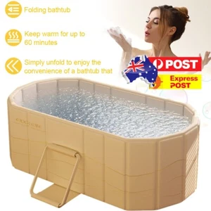 Foldable Portable Hot Tub Large Ice Bath Basin Dual Drainage Design for Home Gym - Picture 1 of 10