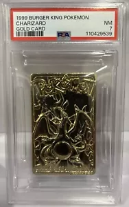PSA 7 CHARIZARD BURGER KING GOLD PROMO POKÉMON CARD 1999 NM - Picture 1 of 2