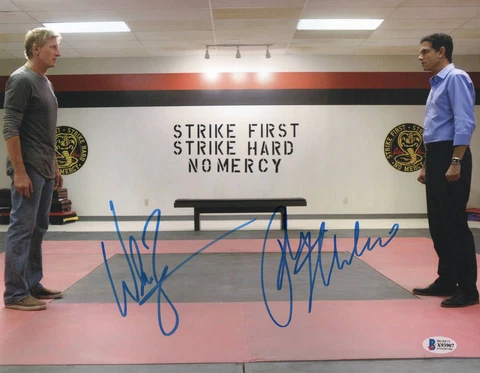RALPH MACCHIO WILLIAM ZABKA SIGNED COBRAI KAI 11X14 PHOTO AUTO BECKETT BAS 16 Cover