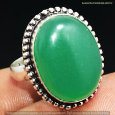 Green Onyx Gemstone Ethnic Handmade Ring Jewelry US Size- 7.75 FRS-5739