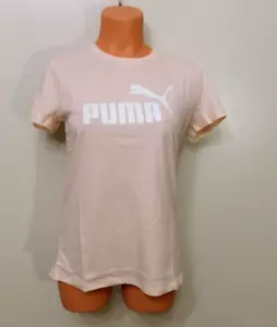 JR511 Puma Pink/Cloud Women's Essentials Logo T-Shirt Size S - Picture 1 of 2