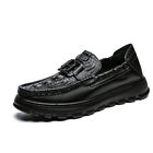 Casual Shoes New Men's Real Leather Fashion Flats Platform Slip-on Loafers