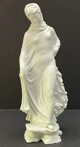 Vintage White Bisque Porcelain Figurine ~ Sheerly Dressed, Strolling Female - Picture 1 of 10
