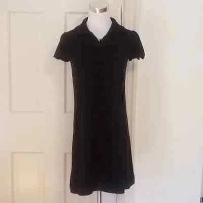 Vestido recto Lilly Pulitzer pequeño negro manga gorra detalle de lazo lana merino Foto 1 de 4