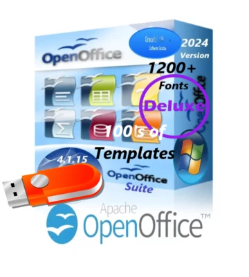 OpenOffice Suite Software DELUXE ~ for Windows ~ Word Home Student Business - Image 1 of 4