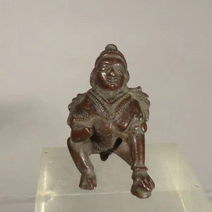 Antique Indian Bronze Deity Figure 17th Century or Earlier Great Patina Buddhist - Picture 1 of 5