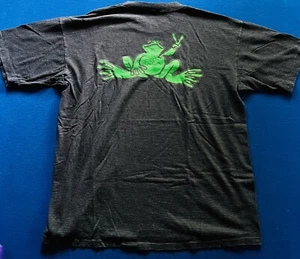 Vintage 90’s Peace Frogs T-Shirt Size LARGE L Single Stitch Black 1995 - Bild 1 von 5
