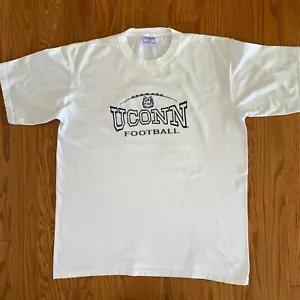 Vtg UConn Huskies Football T Shirt Sz XL Embroidered University of Connecticut - Picture 1 of 3