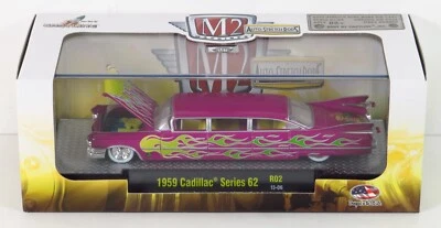 M2 Machines Auto-Stretch Rods R02 1959 Cadillac 59 Series 62 Pink Tiki 13-06 - Image 1 of 4