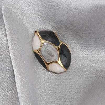 Colgantes ovalados 5 piezas oro acero inoxidable esmalte Foto 1 de 4