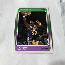 KARL MALONE HOF 1988 UTAH JAZZ 1988-89 FLEER BASKETBALL #114