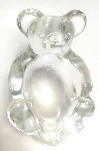 Art Glass Bear Paperweight Signed "Art Vannes/France" Heavy lead crystal/glass. - Picture 1 of 12