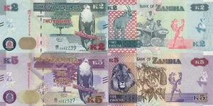 Sambia 2 Stück Set: 2 & 5 Kwacha (2020) - alle p - Neu UNC - Bild 1 von 3