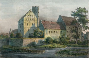ALTENBURG - Schloss Wendischleuba - Gesamtansicht - Saxonia - Litho., um 1840 - Picture 1 of 2
