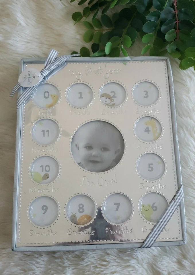 Elegantly Wrapped Carter's Year of Photos Frame Silver L22045B