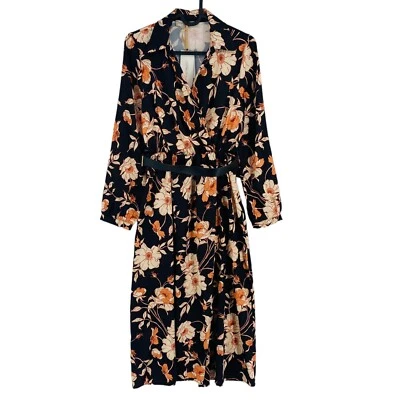 Rinascimento Femme Noir Floral Manches Longues Robe TAILLE XS - Photo 1/4