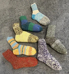 Stricksocken Wollsocken handgestrickt Gr. 33 34 Handarbeit Socken Sockenwolle - Bild 1 von 8