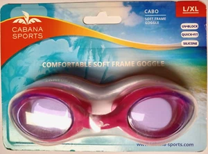 Cabana Sports Swimming Goggles Pink w/ Purple Lens L/XL - Picture 1 of 3