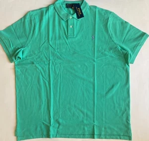 $110 NWT Mens Polo Ralph Lauren Classic Fit Mesh Short Sleeve Shirt Sunset Green - Picture 1 of 1