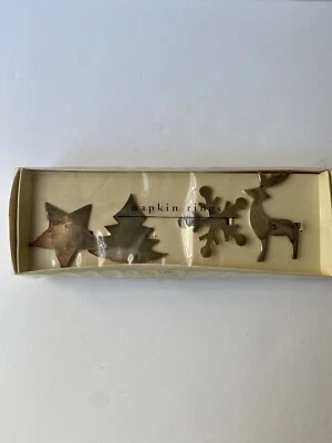 Juego de 4 servilleteros enchapados en plata de Navidad Pier 1 Imports  Foto 1 de 4