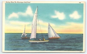 Postcard Sailing Along the Mississippi Gulf Coast Sailboats - Picture 1 of 2