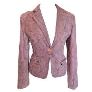 Sandro Ferrone Pink Blazer Jacket IT 44 UK 10 Fitted Floral Textured Italy - Picture 1 of 5