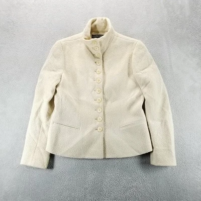 Abrigo Ralph Lauren Etiqueta Negra Guisante Mujer 10 Espiga Tweed Lana Cachemira Foto 1 de 4