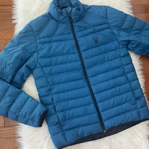 Spyder Blue Down Full Zip Jacket Size Medium - Picture 1 of 7