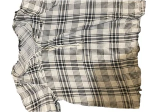 Weiß und schwarz karierte Damenhemdbluse mit Reißverschluss Größe 2x - Bild 1 von 3