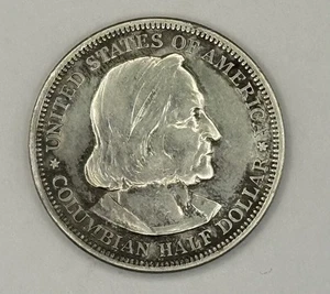 1893 Columbian Exposition 90% Silver Commemorative Half Dollar US 50C Coin - Picture 1 of 2