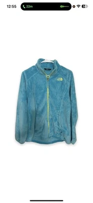 The North Face Girls Size XL 18 Osito Fuzzy Aqua/ Yellow Full Zip Jacket - Image 1 of 4