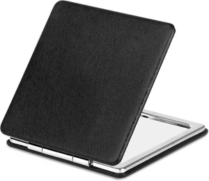Espejo maquillaje compacto 1x2x plegable portatil negro elegante viaje bolso - Bild 1 von 12