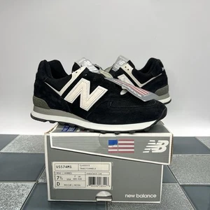 New Balance 574 Black Tan Made In USA Suede US574M1 Men's 7.5 New Rare - Picture 1 of 10