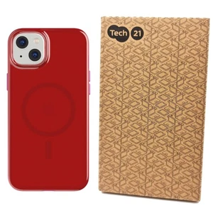 Tech21 Case For iPhone 14 Plus Evo Check MagSafe Cover Shockproof & Slim Red - Picture 1 of 10