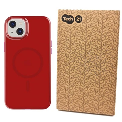 Tech21 Case For iPhone 14 Plus Evo Check MagSafe Cover Shockproof & Slim Red - Image 1 of 4