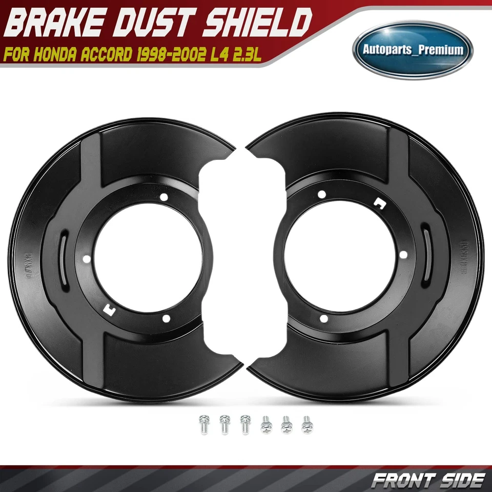 2x Protector antipolvo de freno delantero izquierdo y derecho negro para Honda Accord 1998-2002 L4 2,3 L Foto 1 de 4