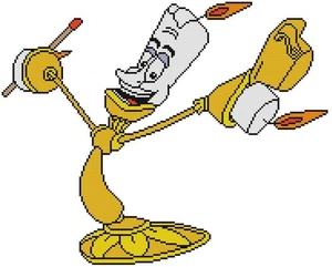 CROSS STITCH+ CRAFT PATTERN Beauty Beast Lumiere Candle Candelabra Wax Flame Hat - Picture 1 of 20