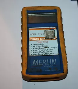 Probador de humedad de madera Merlin HM8-WS5, película de superposición dañada alrededor del botón - funciona - Imagen 1 de 3